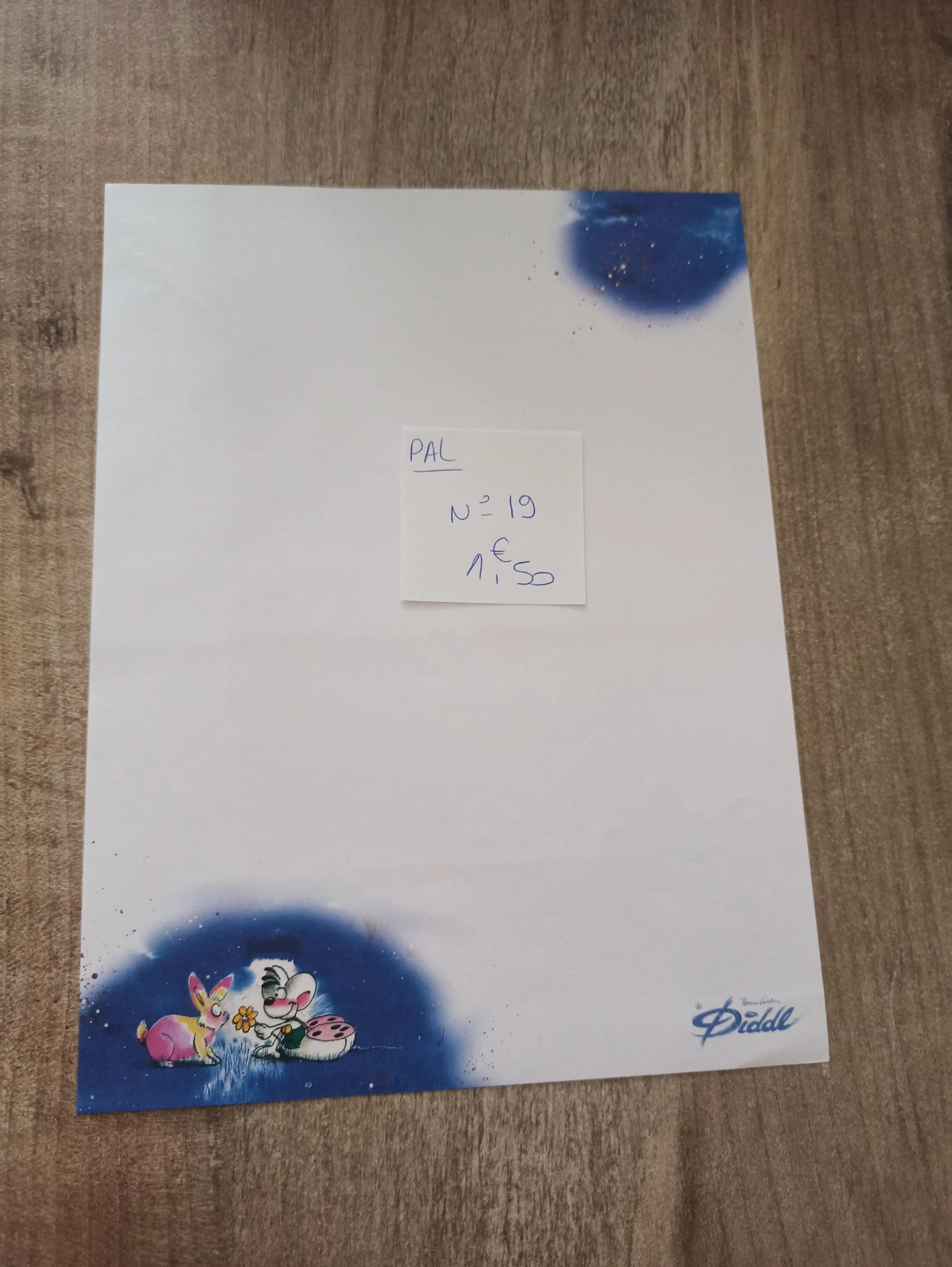 Papier à lettre Diddl 19 1,50e feuille 